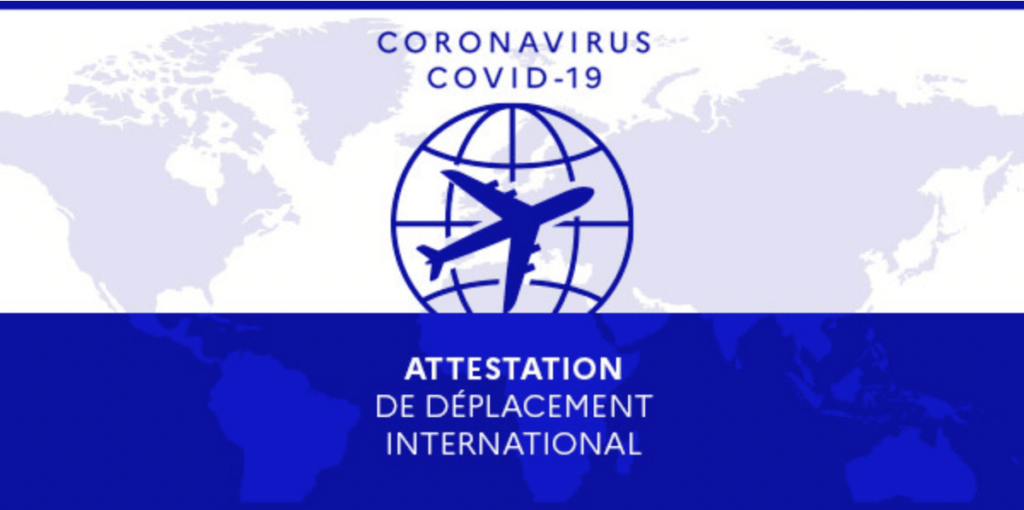 attestation de déplacement international